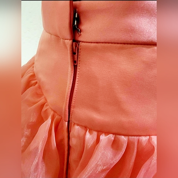 By Da Vinci beaded ruffle corset 2 piece Dress prom Quinceanera melon 10 NWT - Picture 6 of 9